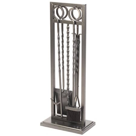 Panacea 15094 Antique Iron Modern Twist Style Fireplace Tool Set - 5 Piece, PK5 178762